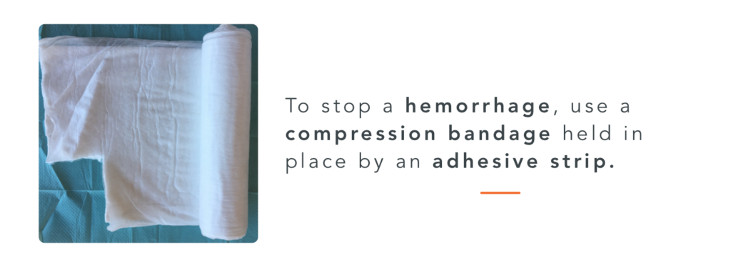 compression bandage to stop hemorrhages